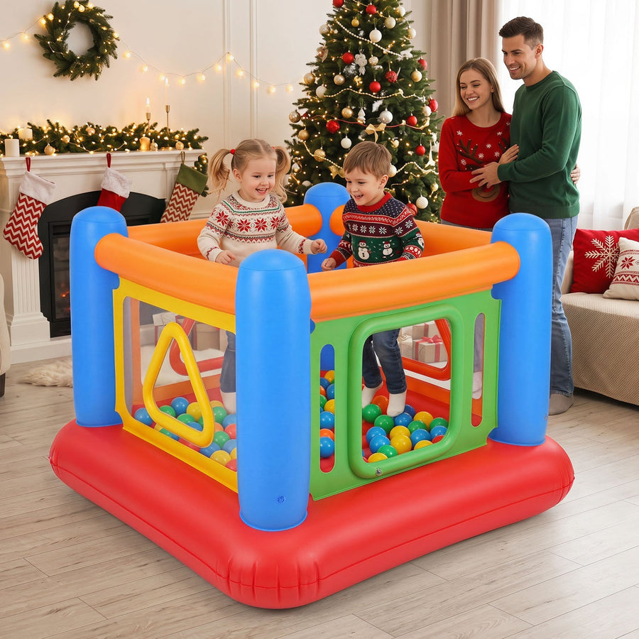 Inflatable Bounce House for Kids with Transparent Side Walls