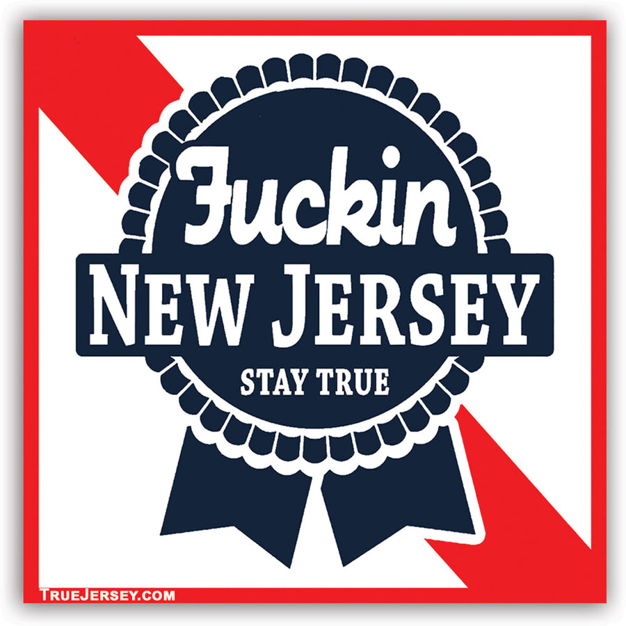 Blue Ribbon F--kin' New Jersey Sticker