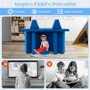 10-Piece Kids Play Couch Sofa with Portable Handle-Blue