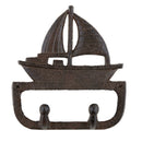 Boat Cast Iron Brown Hook | Coastal Themed Decorative Wall Hook | 5.5" x 5"H