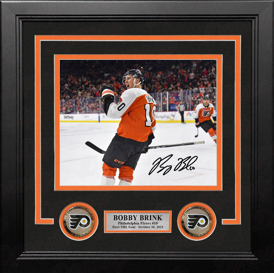 Bobby Brink Fist Pump Autographed Philadelphia Flyers 8