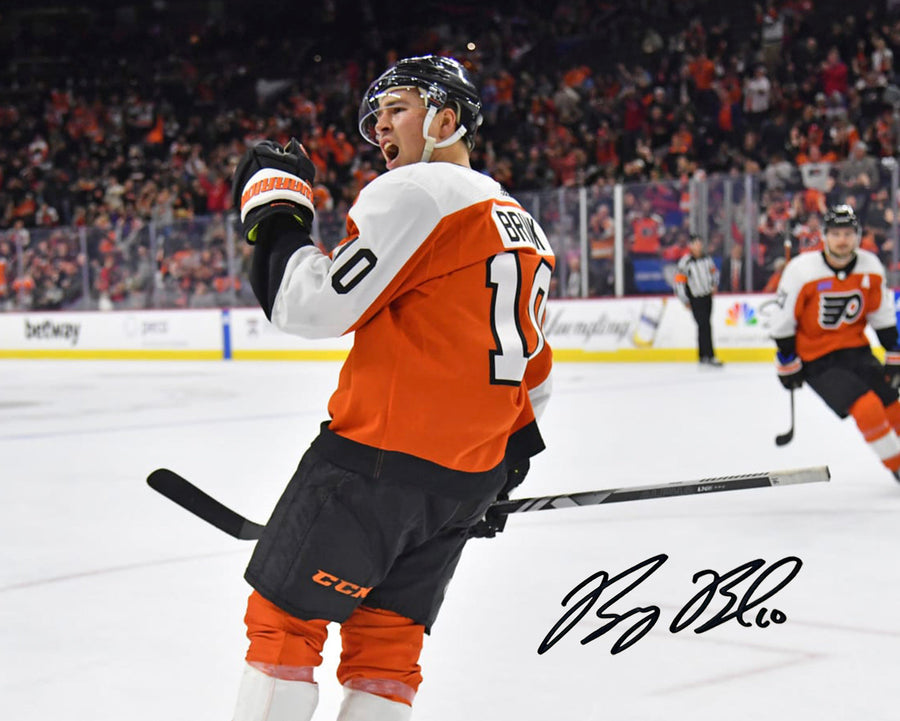 Bobby Brink Fist Pump Autographed Philadelphia Flyers 11
