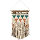 Bohemia Wall Hanging Decor | Boho Geometric Woven Textile with Layered Fringe & Copper Bar | 14" x 24"