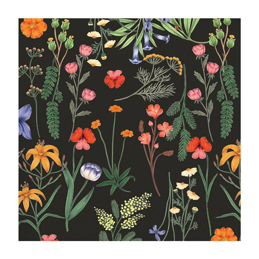 Boho Flowers Beverage Napkins | Floral Party Wedding Cocktail Paper Napkin | 5