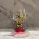 Bold But Not Old Stemless Wine Glass - Birthday or Retirement | Rainbow Glass | 20oz