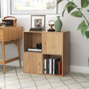 4-Cube Bookcase 3-Tier Bookshelf with Dual Anti-Tipping Kits and 2 Cabinets