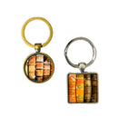 Books Cabochon Keychains | Bibliophile Librarian Gifts [Available in Round or Square]