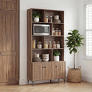 Bookshelf with 3 Doors and 2 Anti-Tipping Kits for Home Office
