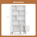 Bookshelf with 3 Doors and 2 Anti-Tipping Kits for Home Office