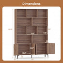 Bookshelf with 4 Doors and 2 Anti-Tipping Kits for Home Office