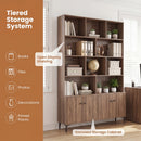 Bookshelf with 4 Doors and 2 Anti-Tipping Kits for Home Office