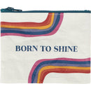 Born To Shine Zipper Wallet | Recycled Material Organizer Pouch | 5.25" x 4.25"