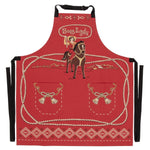 Boss Lady Cowgirl Western Retro Funny Cooking and BBQ Apron 2 Pockets Adjustable Strap 100% Cotton | BlueQ at GetBullish