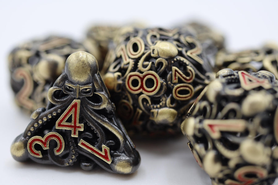Mind Eater: Bronze - Hollow Metal RPG Dice Set