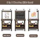 3 in 1 Double-Sided Storage Art Easel-Brown