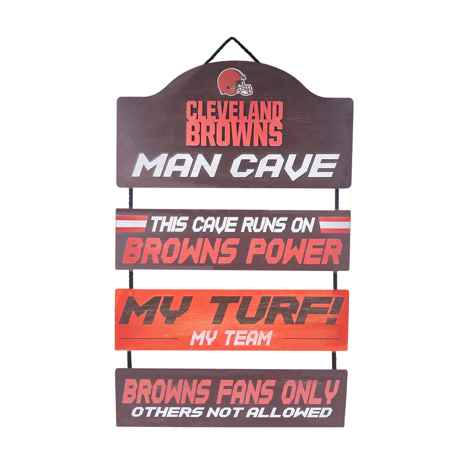 Cleveland Browns Wooden Man Cave Dangle Sign