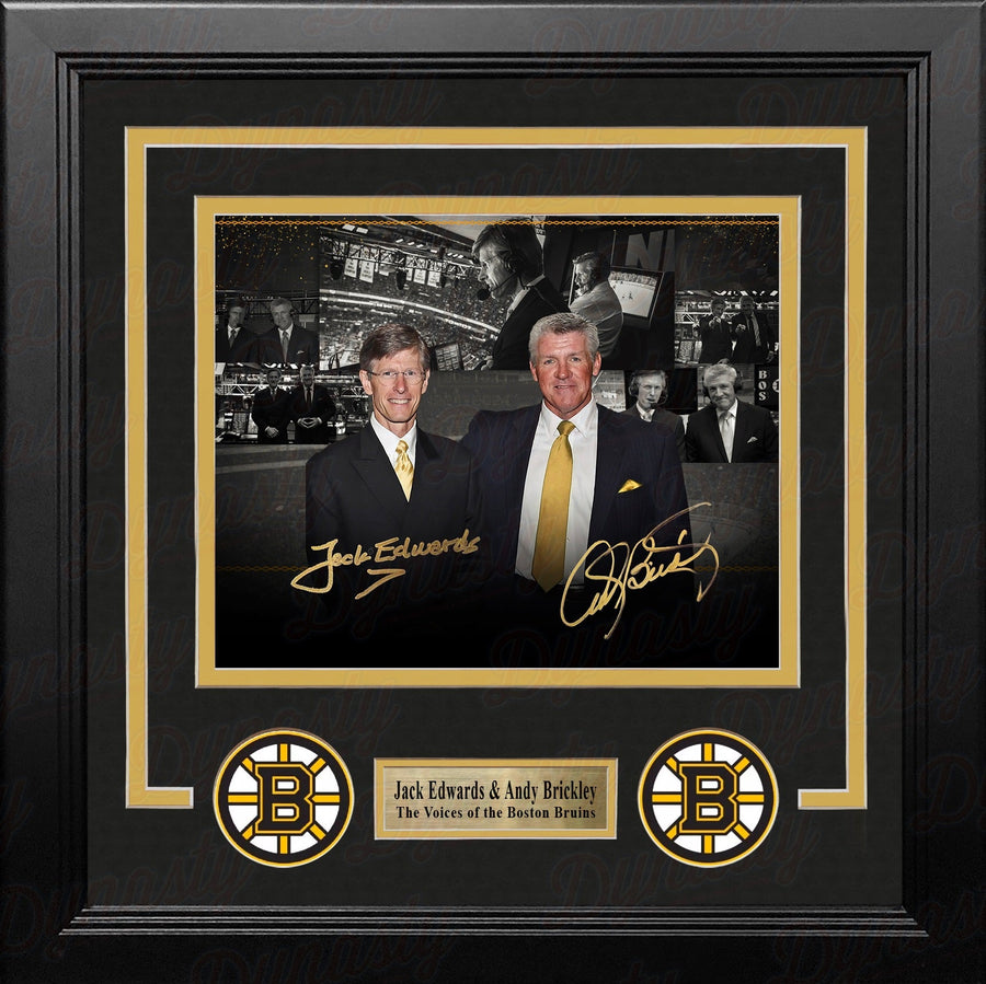 Jack Edwards & Andy Brickley Boston Bruins Autographed 8