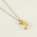 Bubble Shape Initials 18K Gold Plated Pendant Necklace | Alphabet Letter Charm Necklace