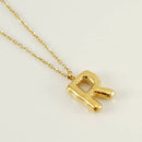 Bubble Shape Initials 18K Gold Plated Pendant Necklace | Alphabet Letter Charm Necklace