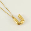 Bubble Shape Initials 18K Gold Plated Pendant Necklace | Alphabet Letter Charm Necklace