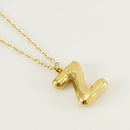 Bubble Shape Initials 18K Gold Plated Pendant Necklace | Alphabet Letter Charm Necklace