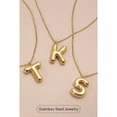 Bubble Shape Initials 18K Gold Plated Pendant Necklace | Alphabet Letter Charm Necklace