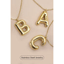 Bubble Shape Initials 18K Gold Plated Pendant Necklace | Alphabet Letter Charm Necklace