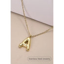 Bubble Shape Initials 18K Gold Plated Pendant Necklace | Alphabet Letter Charm Necklace