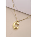 Bubble Shape Initials 18K Gold Plated Pendant Necklace | Alphabet Letter Charm Necklace