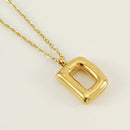 Bubble Shape Initials 18K Gold Plated Pendant Necklace | Alphabet Letter Charm Necklace