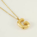 Bubble Shape Initials 18K Gold Plated Pendant Necklace | Alphabet Letter Charm Necklace