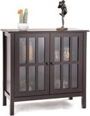 Glass Door Sideboard Console Storage Buffet Cabinet