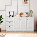 Buffet Cabinet with Storage Modern Sideboard Cabinet with 3 Doors-White