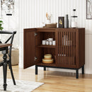 Buffet Cabinet with Storage 32" Wooden Sideboard Coffee Bar Station-Walnut
