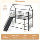Bunk Bed Twin Over Twin House Bunk Bed Frame with Metal Slats