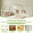 Bunk Bed Twin Over Twin House Bunk Bed Frame with Metal Slats