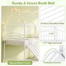 Bunk Bed Twin Over Twin House Bunk Bed Frame with Metal Slats