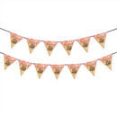 Personalized Photo Birthday Flag Banner with Name and Age - Custom Round Photo Pennant Bunting for Kids, Adults and Pets - Pink Peach or Blue