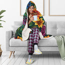 Personalized Tropical Floral Hooded Blanket | Custom Name Gift