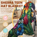 Personalized Tropical Floral Hooded Blanket | Custom Name Gift