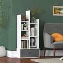 7-Tier Open-Back Bookshelf with Drawer
