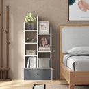 7-Tier Open-Back Bookshelf with Drawer