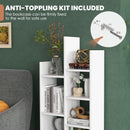 7-Tier Open-Back Bookshelf with Drawer