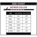 Vegan Leather Dog Collar - Batman Black with Bat Signal Embellishments & Metal Charm