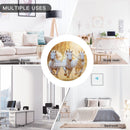 Personalized Round Unicorn Blanket | Custom Name | Three White Unicorns Golden Fantasy Throw Gift