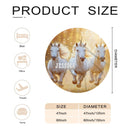 Personalized Round Unicorn Blanket | Custom Name | Three White Unicorns Golden Fantasy Throw Gift