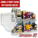 COMBO v2 FRONT Floating Shelf for Funko Pop Box and Pop! | Front-Facing Wall Display Shelf | For Soft Cases or Funko Box only | Screws included