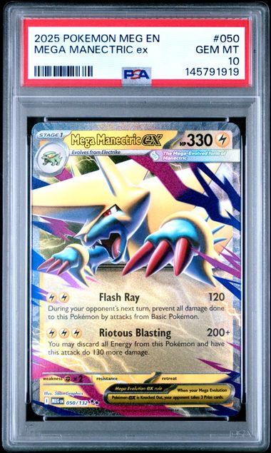 2025 POKEMON MEG EN-MEGA EVOLUTION #050 MEGA MANECTRIC ex PSA GEM MT 10