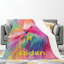 Personalized Rainbow Parrot Blanket with Name | Vibrant Bird Lover Gift | Custom Parrot Owner Gift