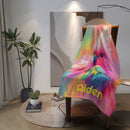 Personalized Rainbow Parrot Blanket with Name | Vibrant Bird Lover Gift | Custom Parrot Owner Gift